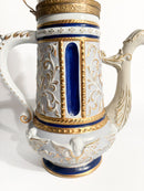 Teiera in Porcellana di Capodimonte, Bronzo e Oro Zecchino Fine 1800