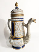 Teiera in Porcellana di Capodimonte, Bronzo e Oro Zecchino Fine 1800