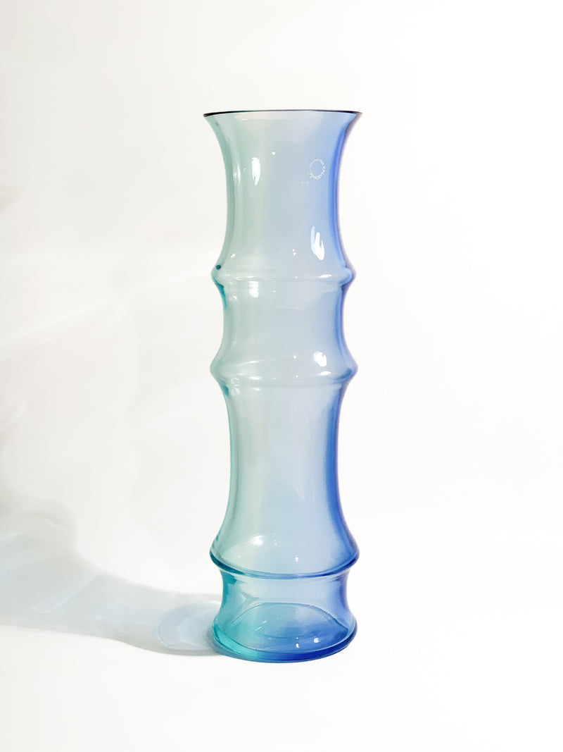 Light Blue and Blue Murano Glass Vase by Nason Bamboo from the 1980s