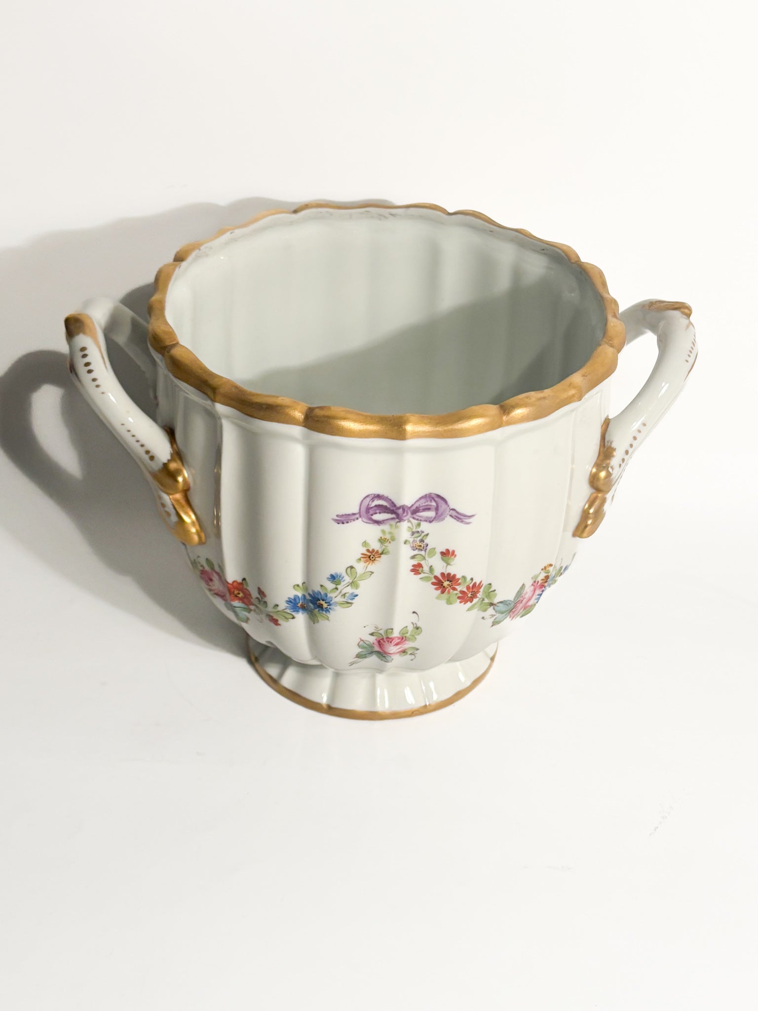 Centerpiece Vase Cachepot in Parisian Porcelain 1950s