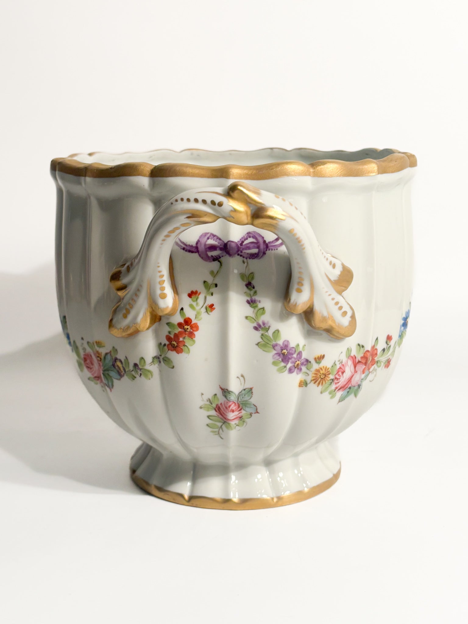 Centerpiece Vase Cachepot in Parisian Porcelain 1950s