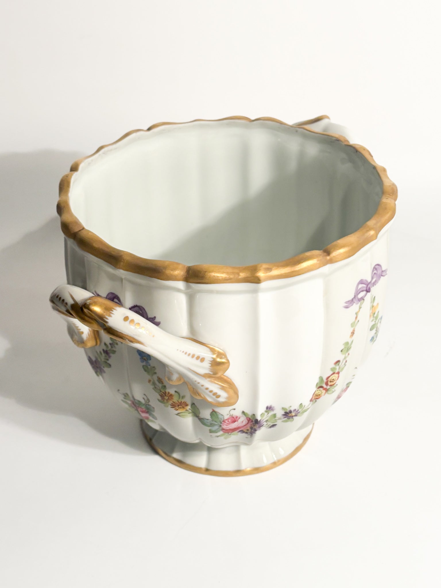 Centerpiece Vase Cachepot in Parisian Porcelain 1950s