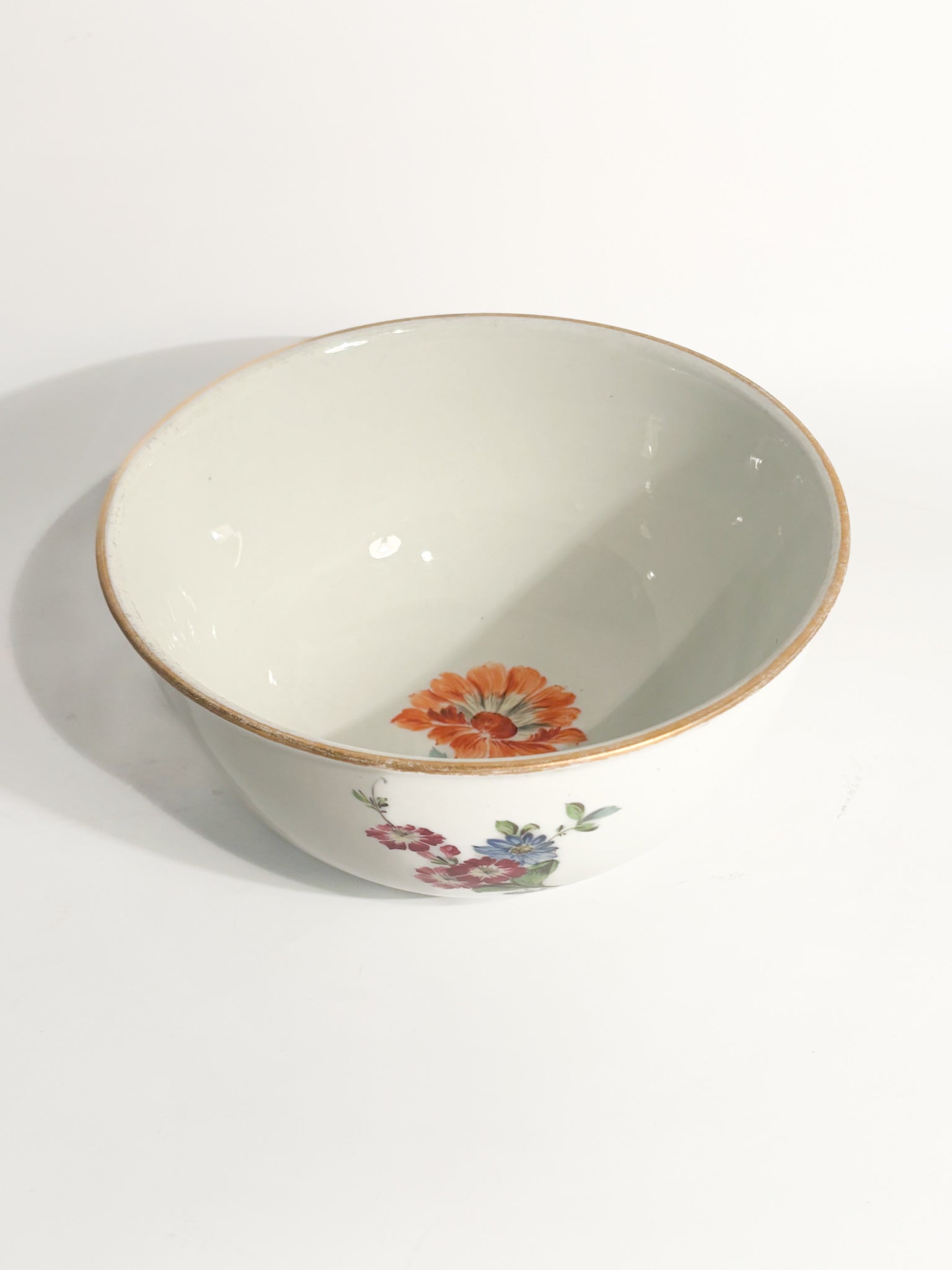 Meissen Porcelain Bowl Hand-Painted with Flowers Early Twentieth Century