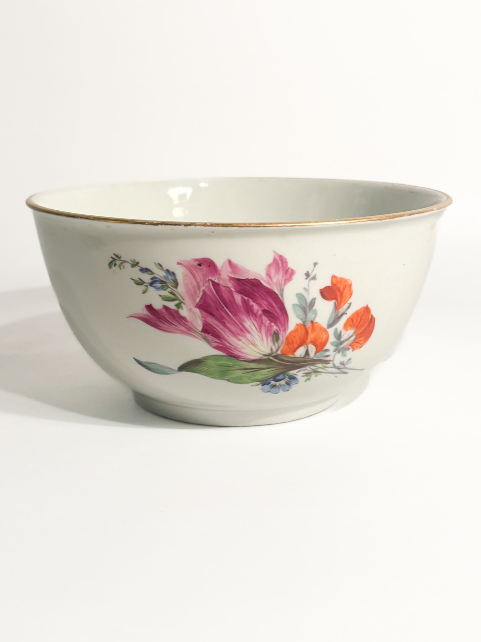 Meissen Porcelain Bowl Hand-Painted with Flowers Early Twentieth Century