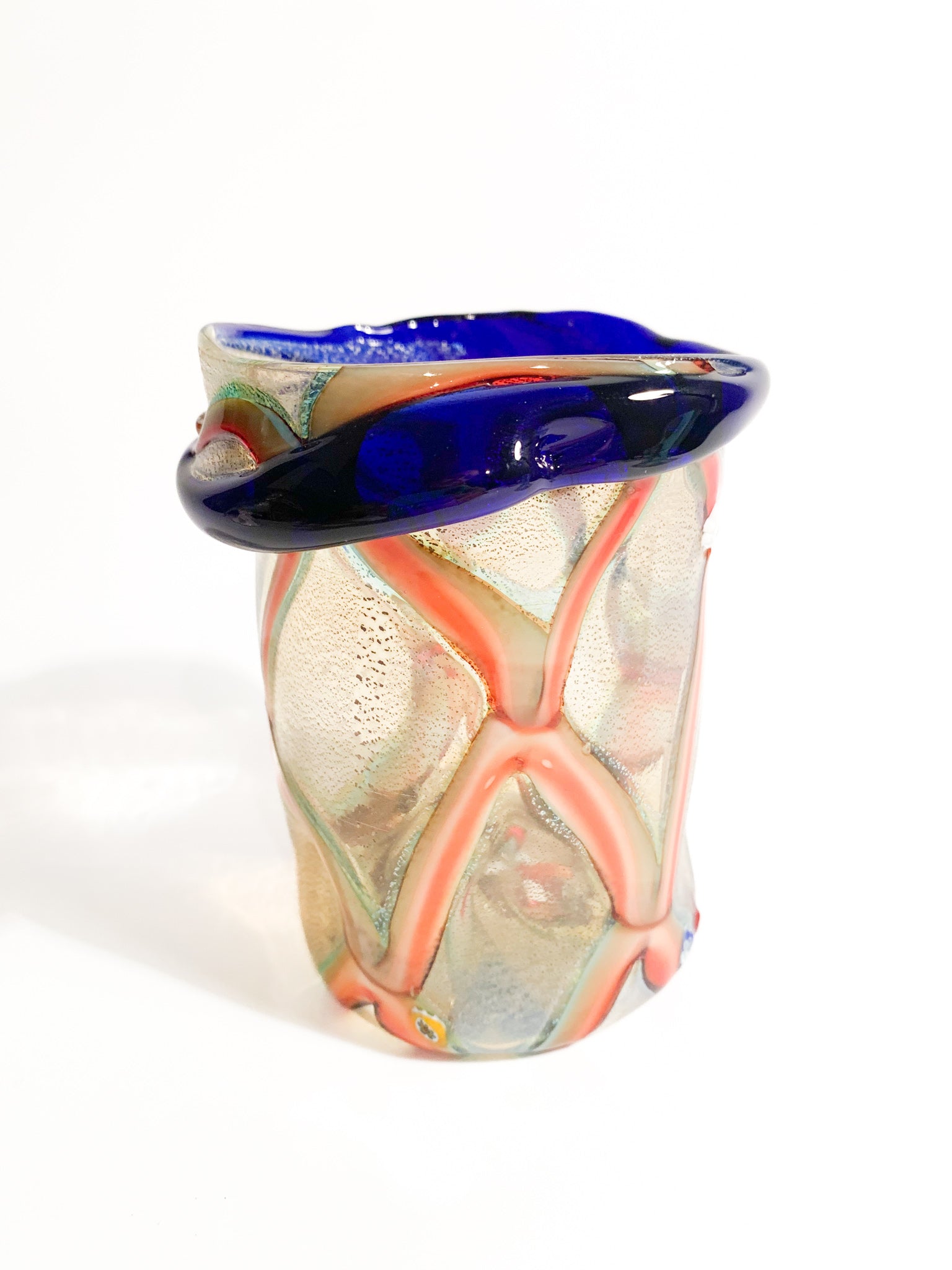 Goto de Fornasa Golden and Blue Murano Glass from the 1980s