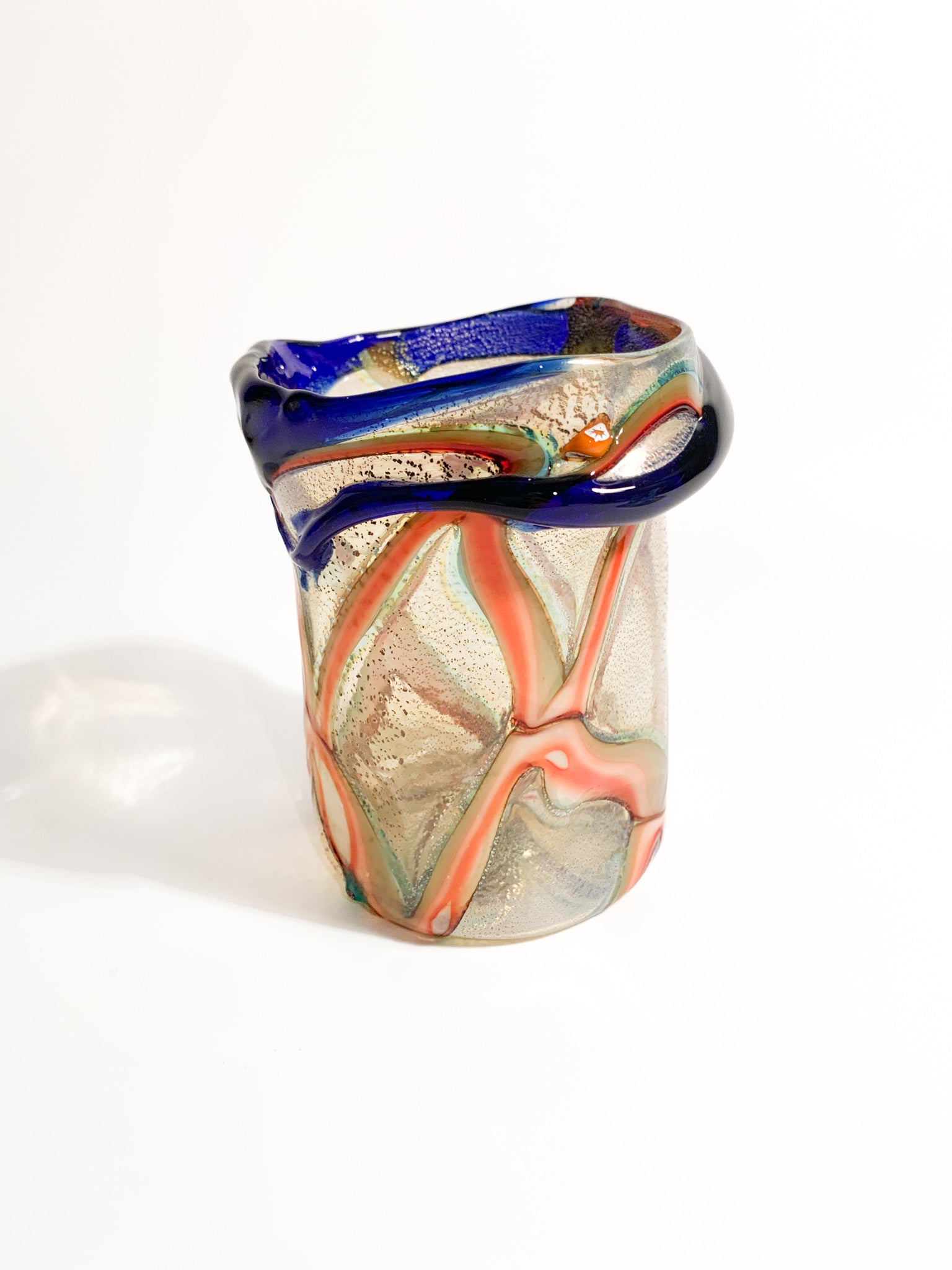 Goto de Fornasa Golden and Blue Murano Glass from the 1980s