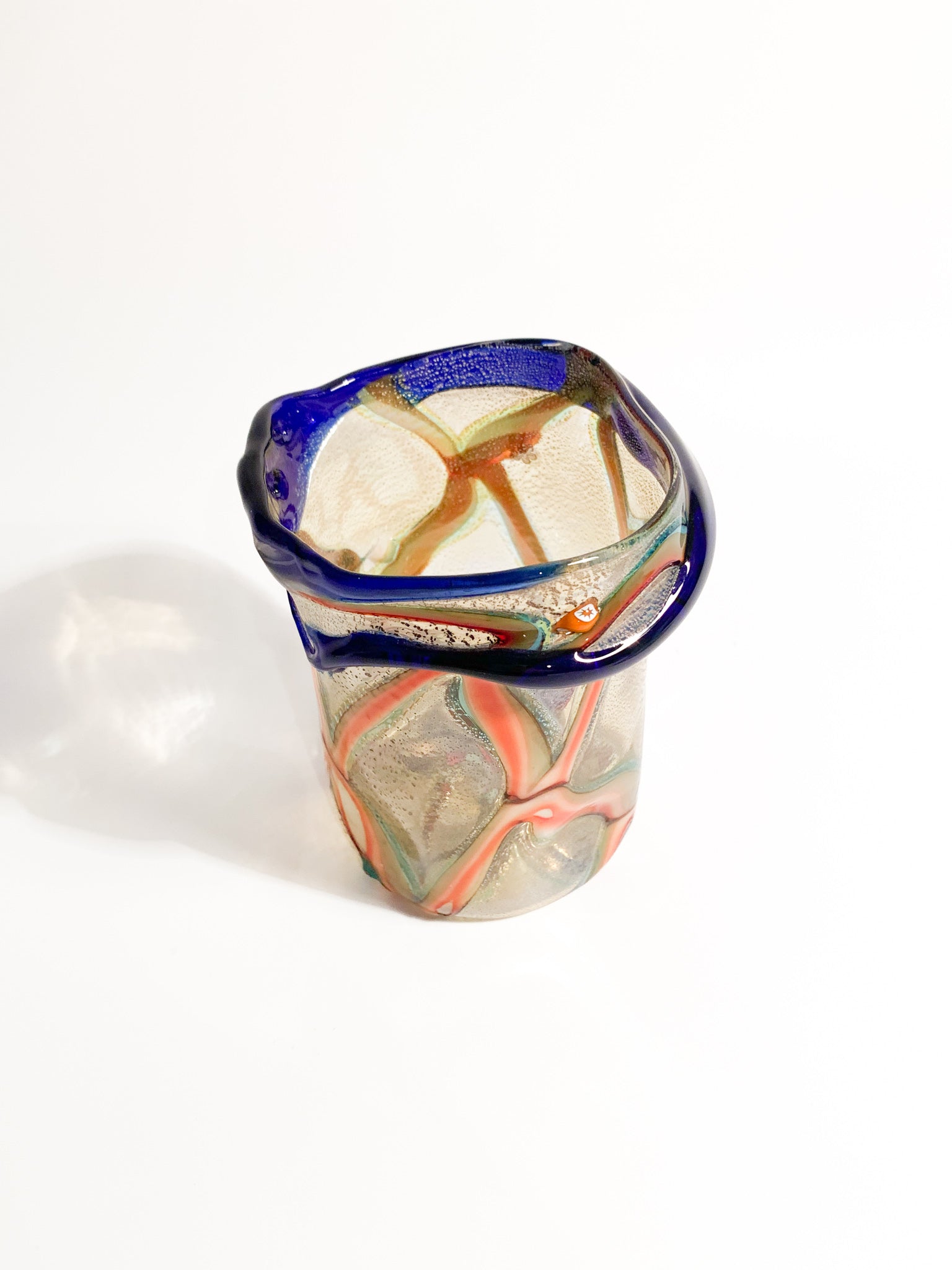 Goto de Fornasa Golden and Blue Murano Glass from the 1980s