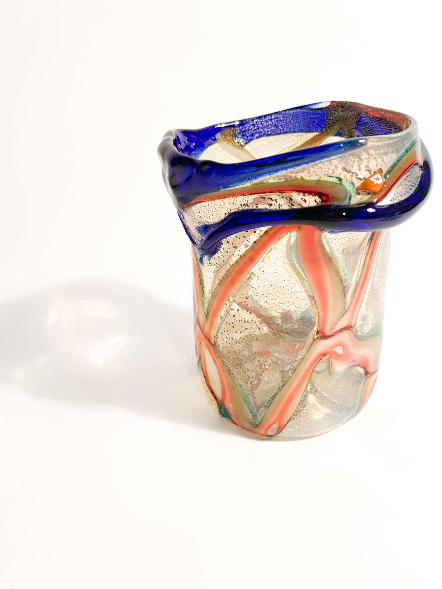 Goto de Fornasa Golden and Blue Murano Glass from the 1980s