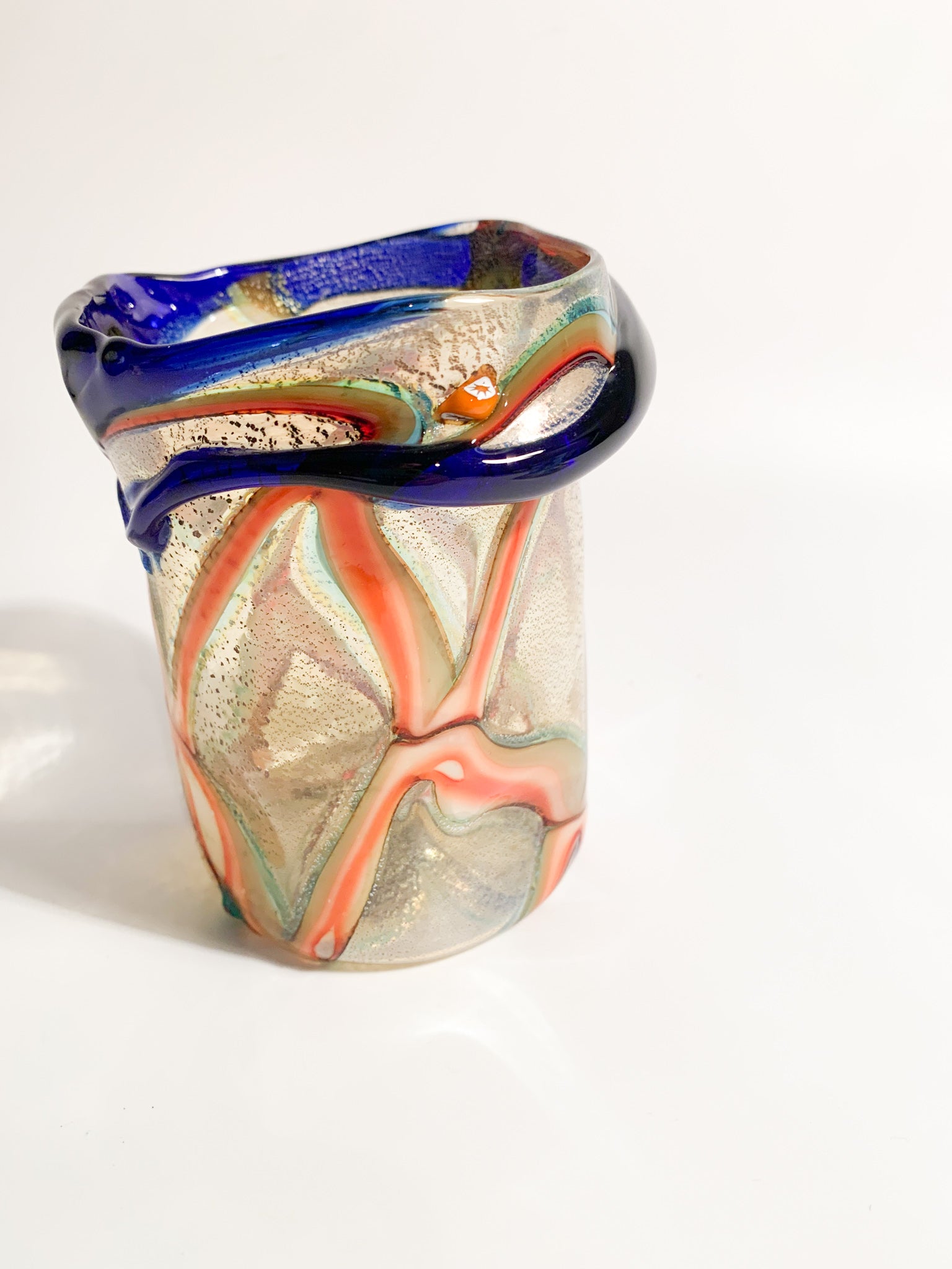 Goto de Fornasa Golden and Blue Murano Glass from the 1980s