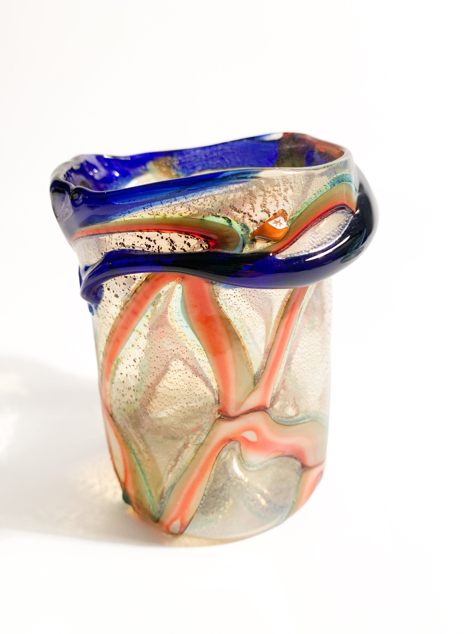 Goto de Fornasa Golden and Blue Murano Glass from the 1980s