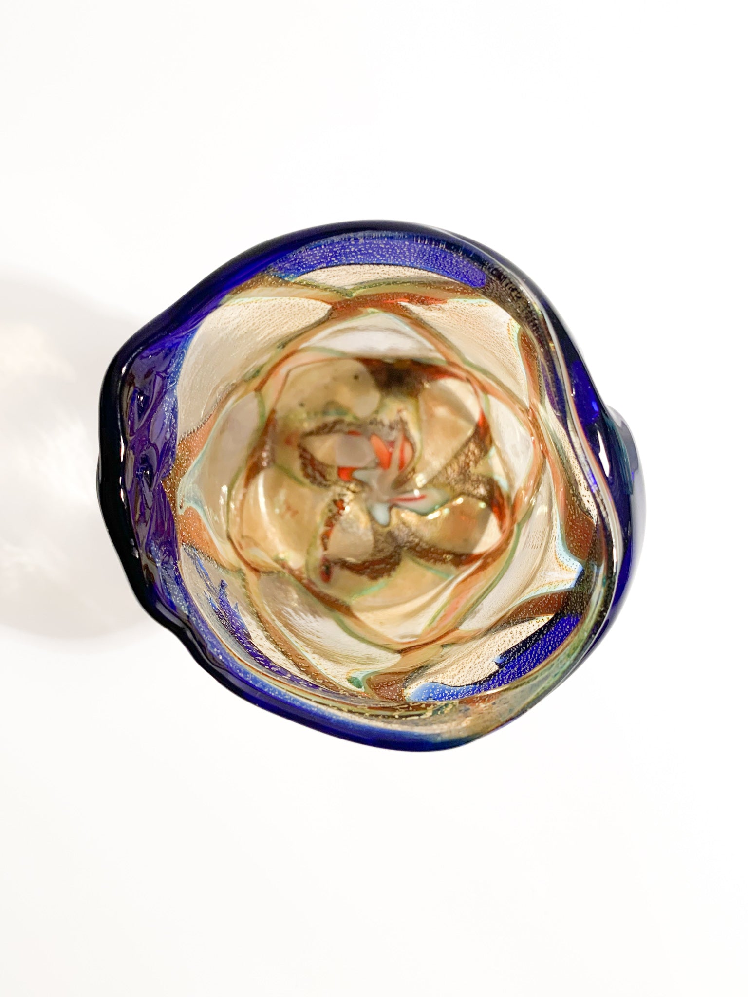 Goto de Fornasa Golden and Blue Murano Glass from the 1980s