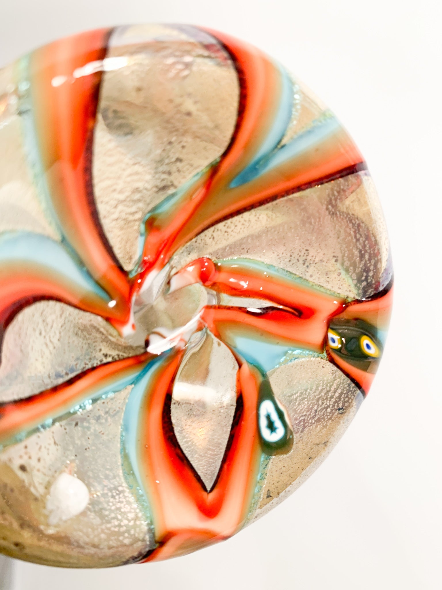 Goto de Fornasa Golden and Blue Murano Glass from the 1980s