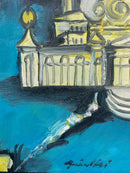 Dipinto Olio su Tela di Venezia di Remo Brindisi Anni 70