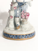 Statuina in Porcellana di Sevres di Giovane con Fiori Anni 40