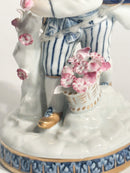 Statuina in Porcellana di Sevres di Giovane con Fiori Anni 40