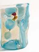 Goto de Fornasa in Vetro di Murano Azzurro Anni 80