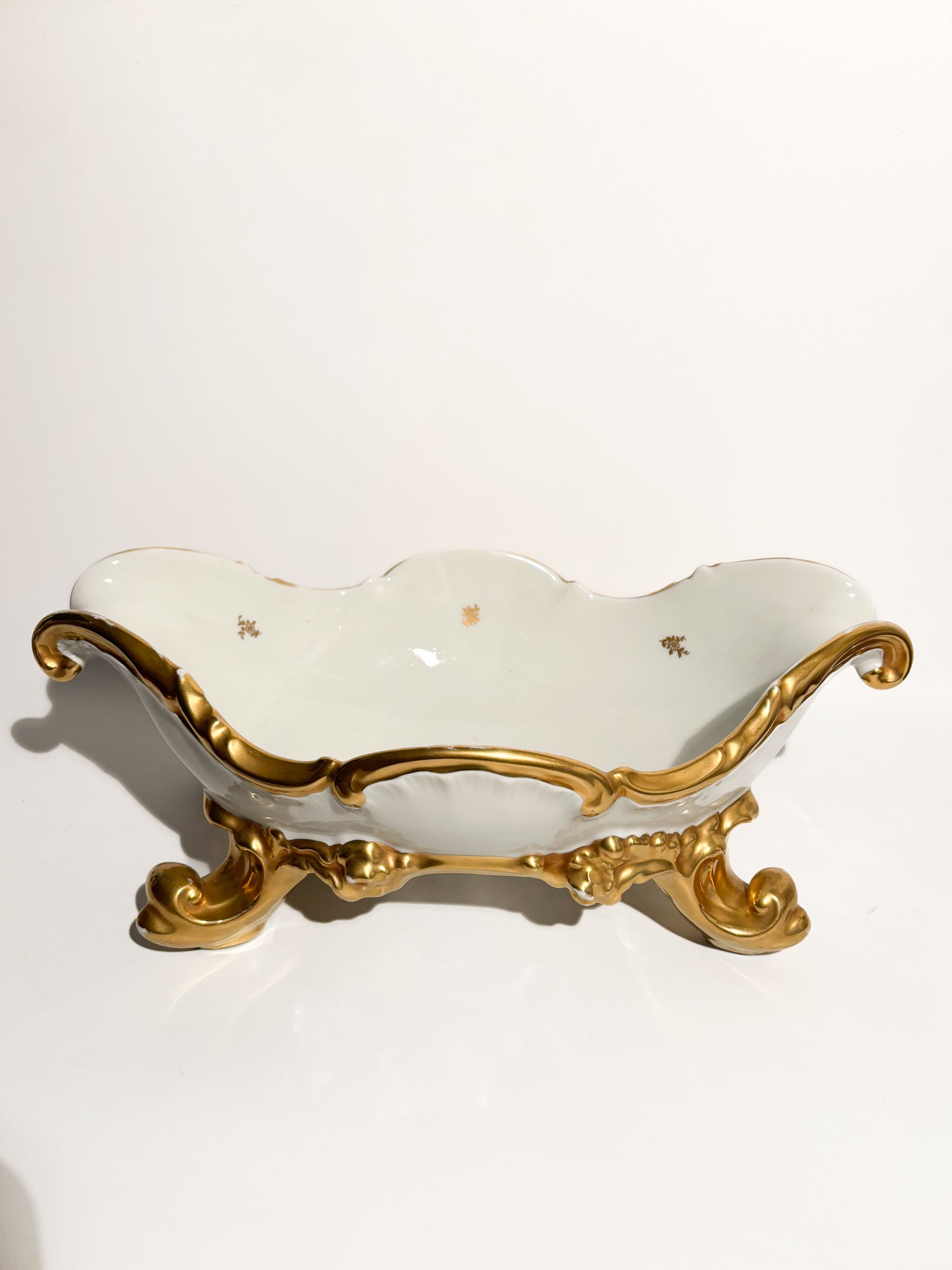 Centerpiece in Rosenthal Porcelain White and Gold 60s