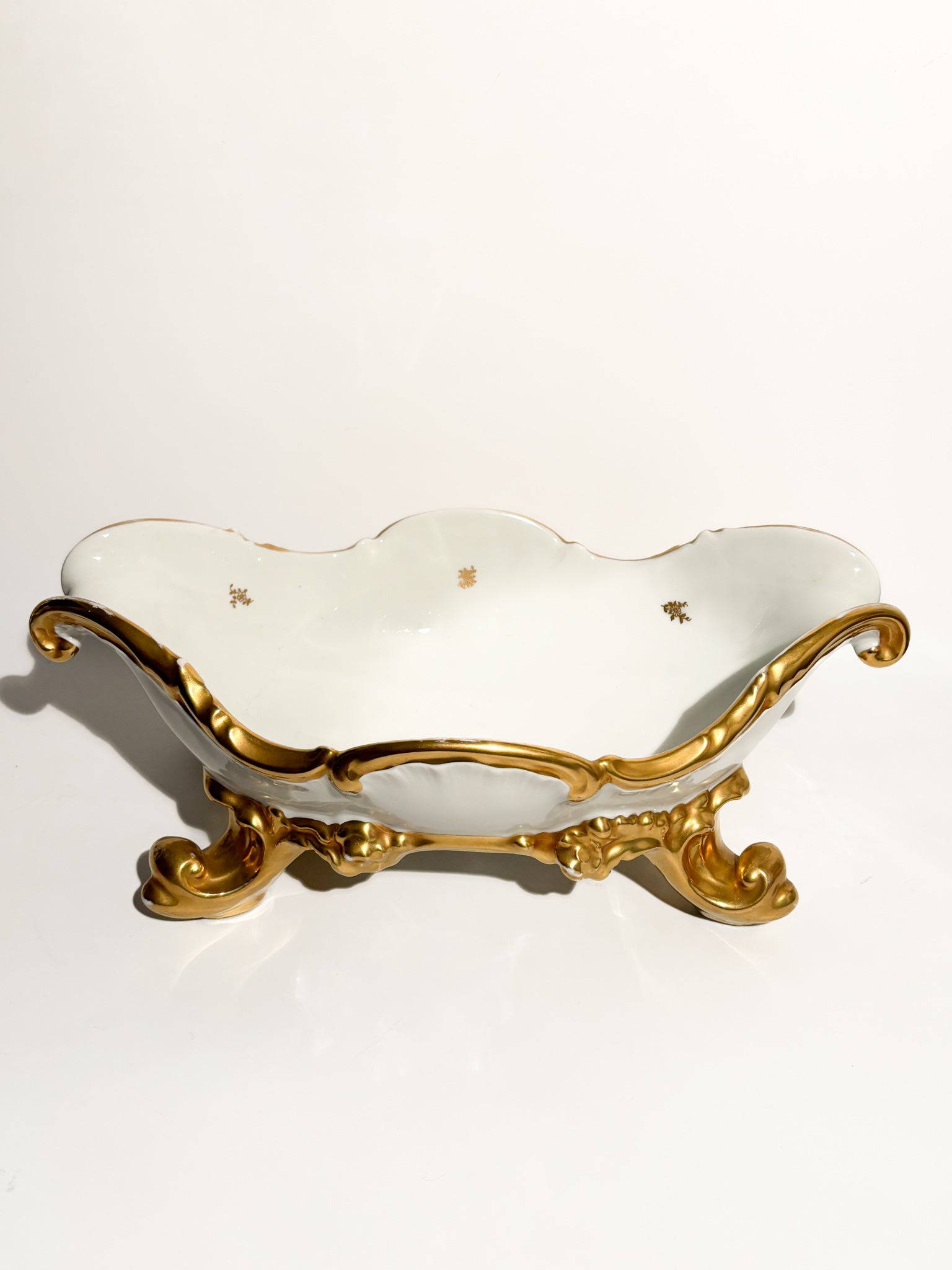 Centerpiece in Rosenthal Porcelain White and Gold 60s