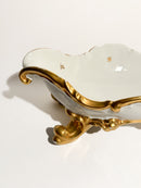 Centrotavola in Porcellana di Rosenthal Bianco e Oro Anni 60