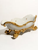 Centrotavola in Porcellana di Rosenthal Bianco e Oro Anni 60