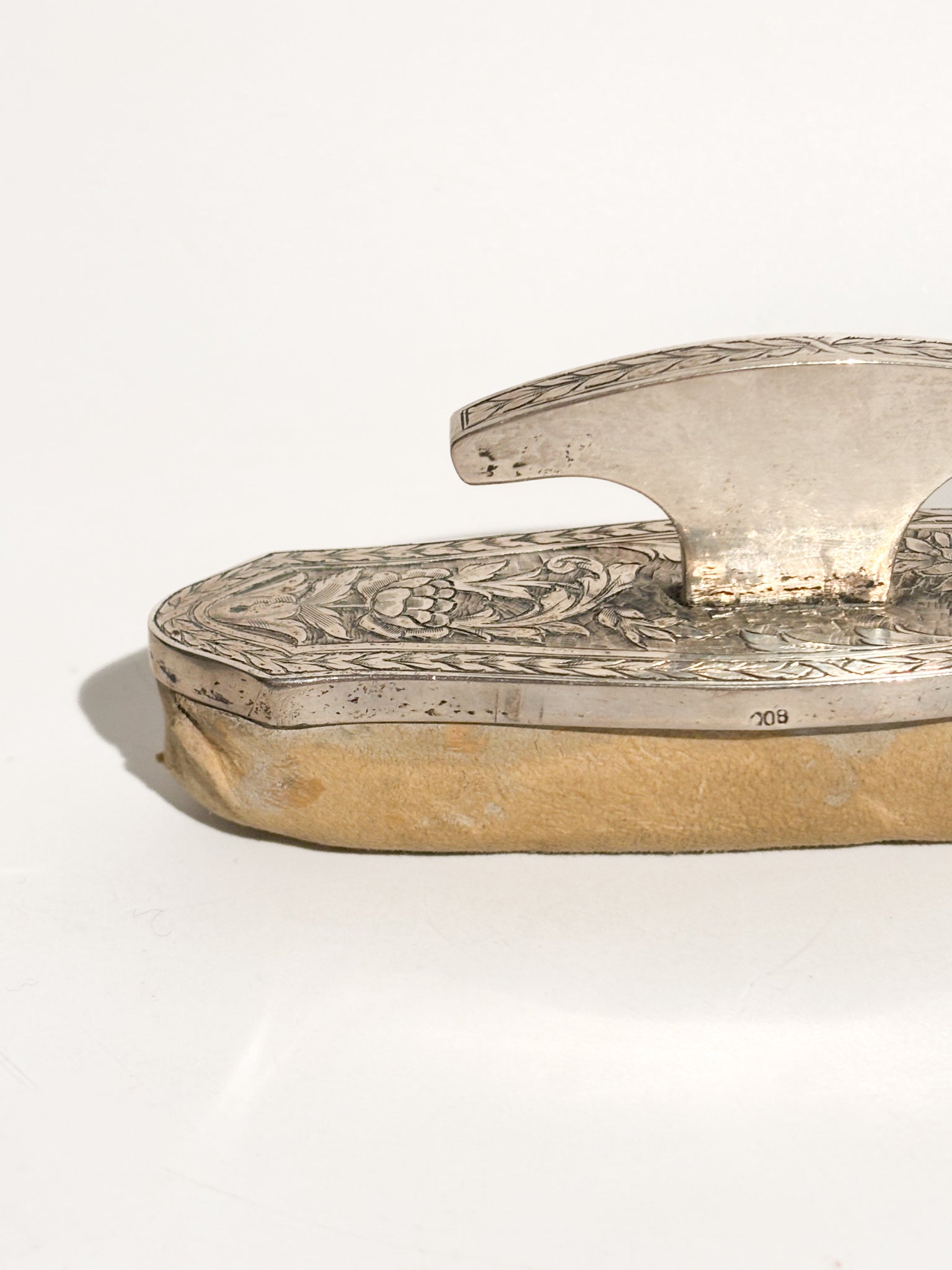 Nail Buffer Antique in 800 Silver Late 19th Century