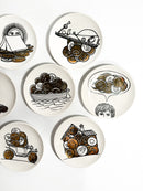 Set di Otto Sottobicchieri Fornasetti Decorazione 'Monete' per Banca Unione Milano Anni 60