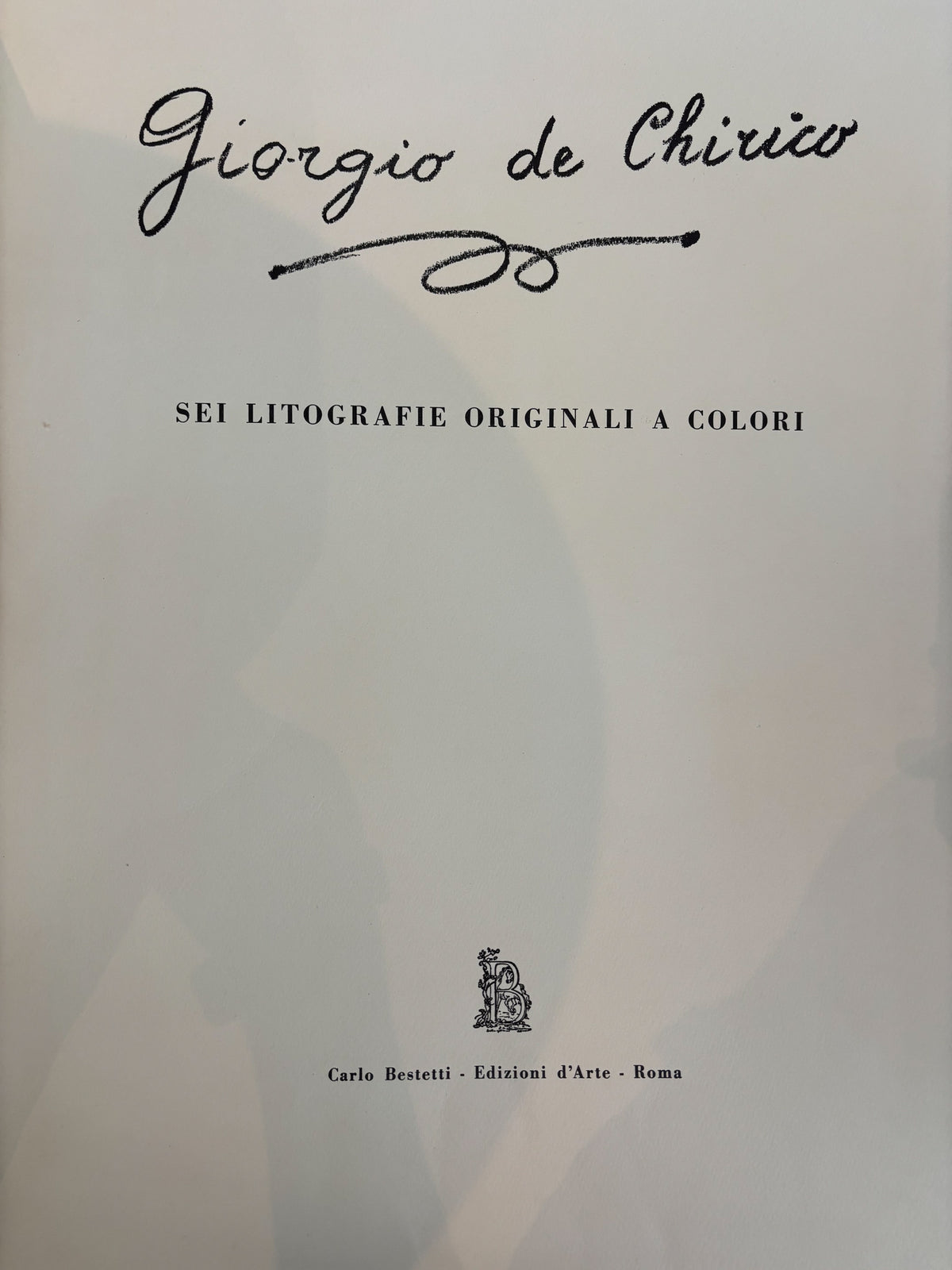 Litografia Originale a Colori 'Cavalieri Antichi' di Giorgio De Chirico del 1954