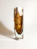 Vaso Geometrico in Vetro di Murano Maculato Attribuito a Flavio Poli Anni 60