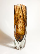 Vaso Geometrico in Vetro di Murano Maculato Attribuito a Flavio Poli Anni 60