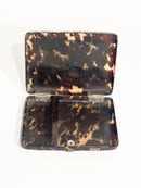 Portasigarette Antico in Tartaruga e Decorazioni in Metallo XIX Secolo