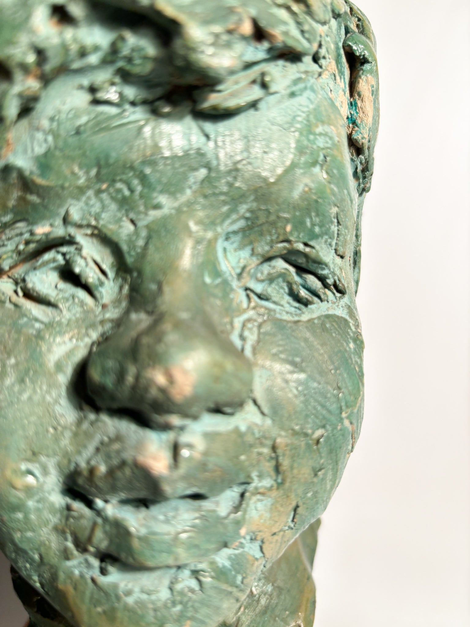 Terracotta Sculpture of a Bust of a Young Man by Bruno Bambacaro, 1970s