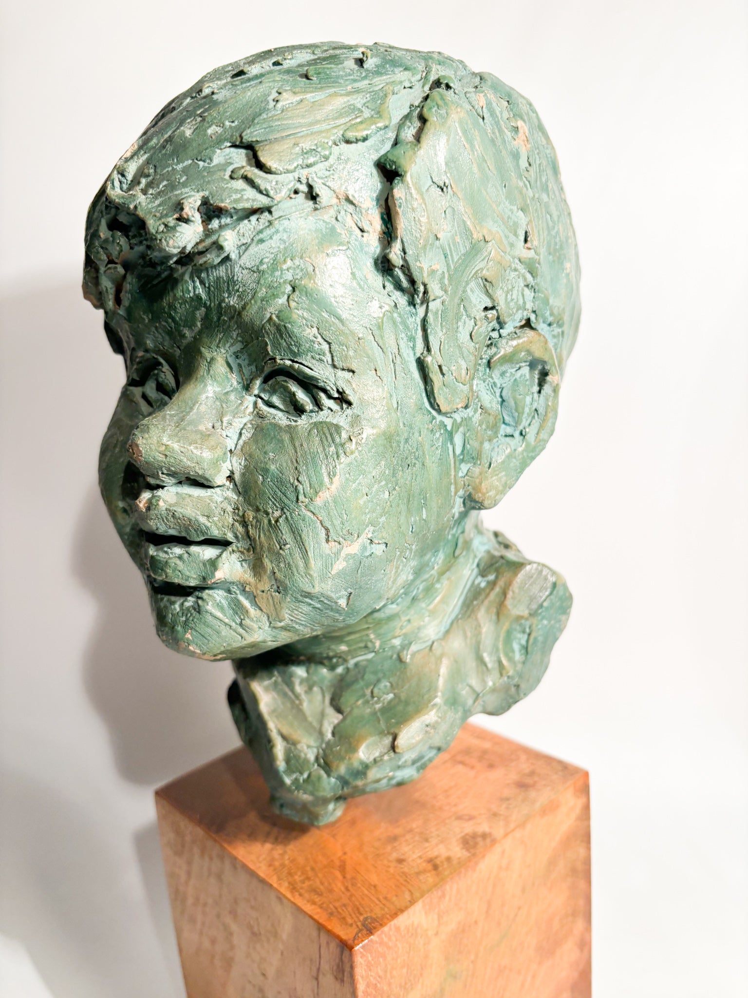 Terracotta Sculpture of a Bust of a Young Man by Bruno Bambacaro, 1970s