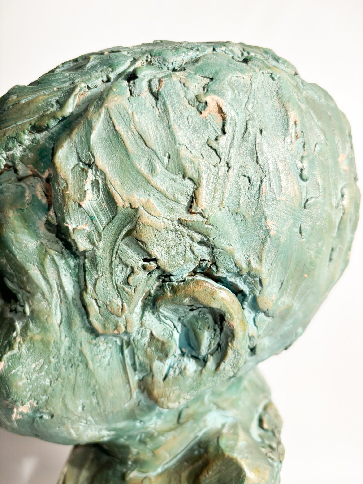 Terracotta Sculpture of a Bust of a Young Man by Bruno Bambacaro, 1970s