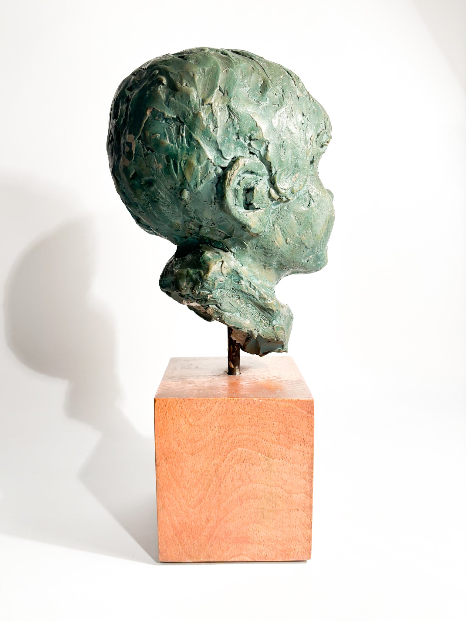 Terracotta Sculpture of a Bust of a Young Man by Bruno Bambacaro, 1970s
