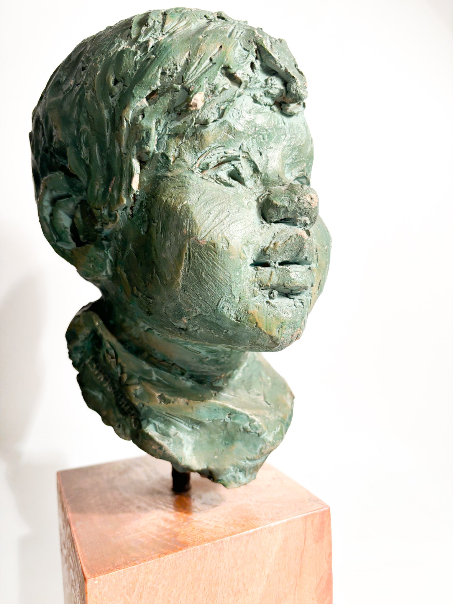 Terracotta Sculpture of a Bust of a Young Man by Bruno Bambacaro, 1970s
