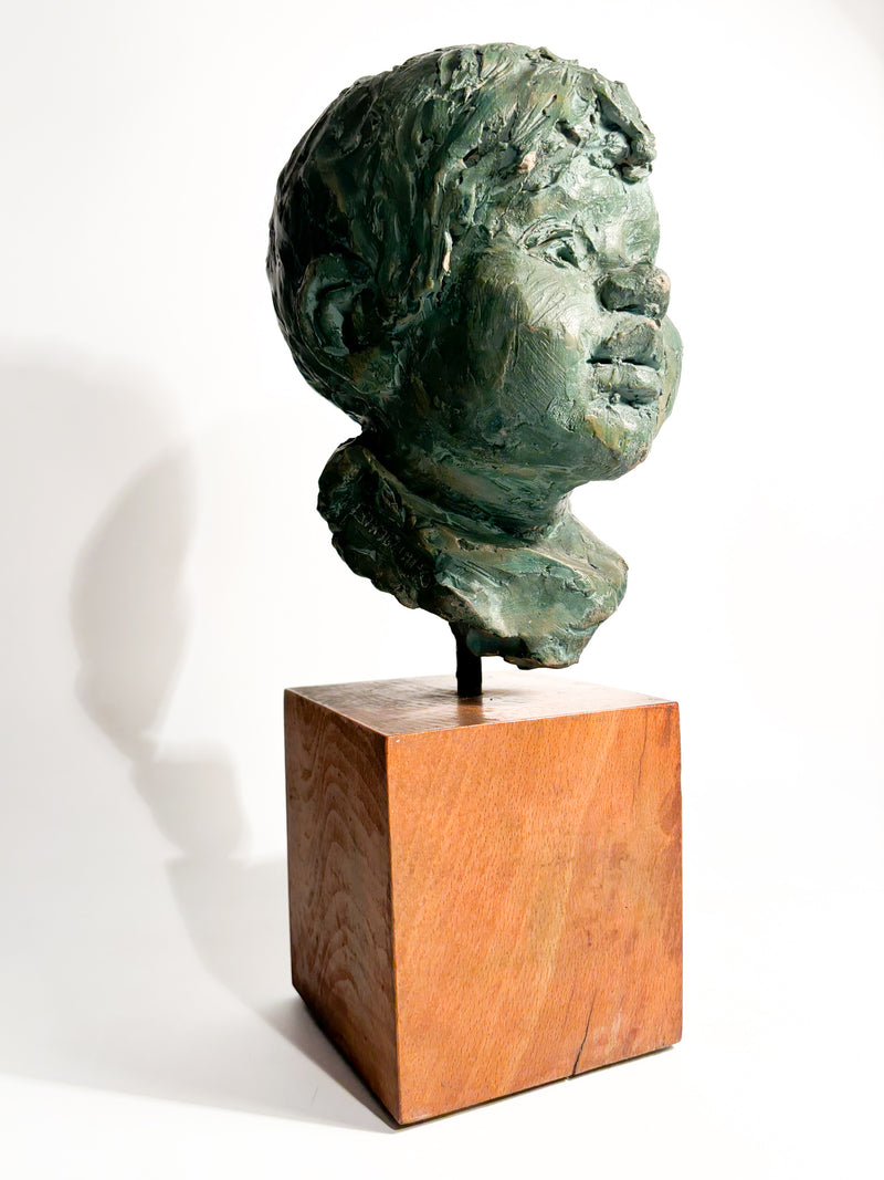 Terracotta Sculpture of a Bust of a Young Man by Bruno Bambacaro, 1970s
