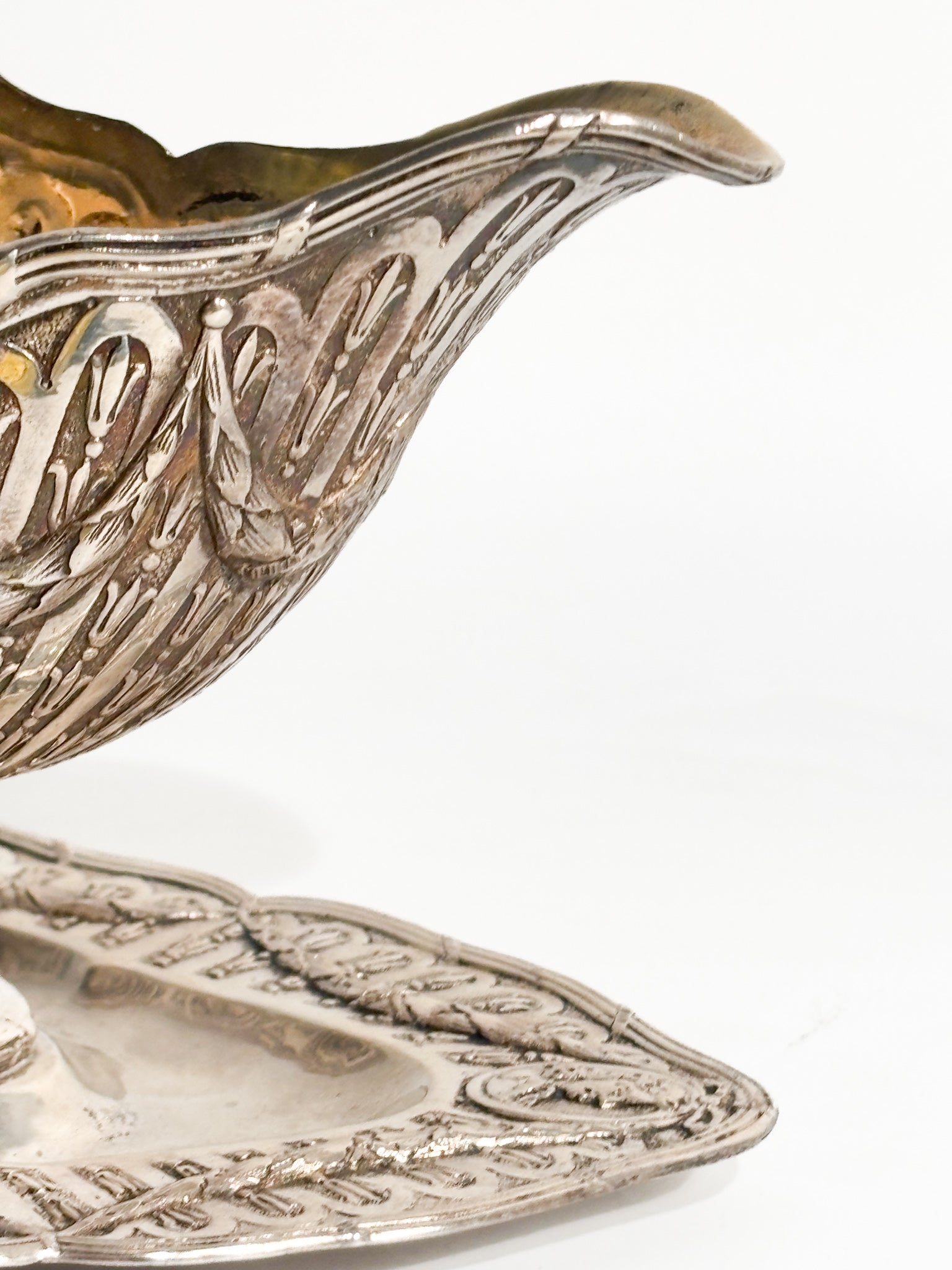 Silver 800 Chiseled Sauceboat XIX - XX Century