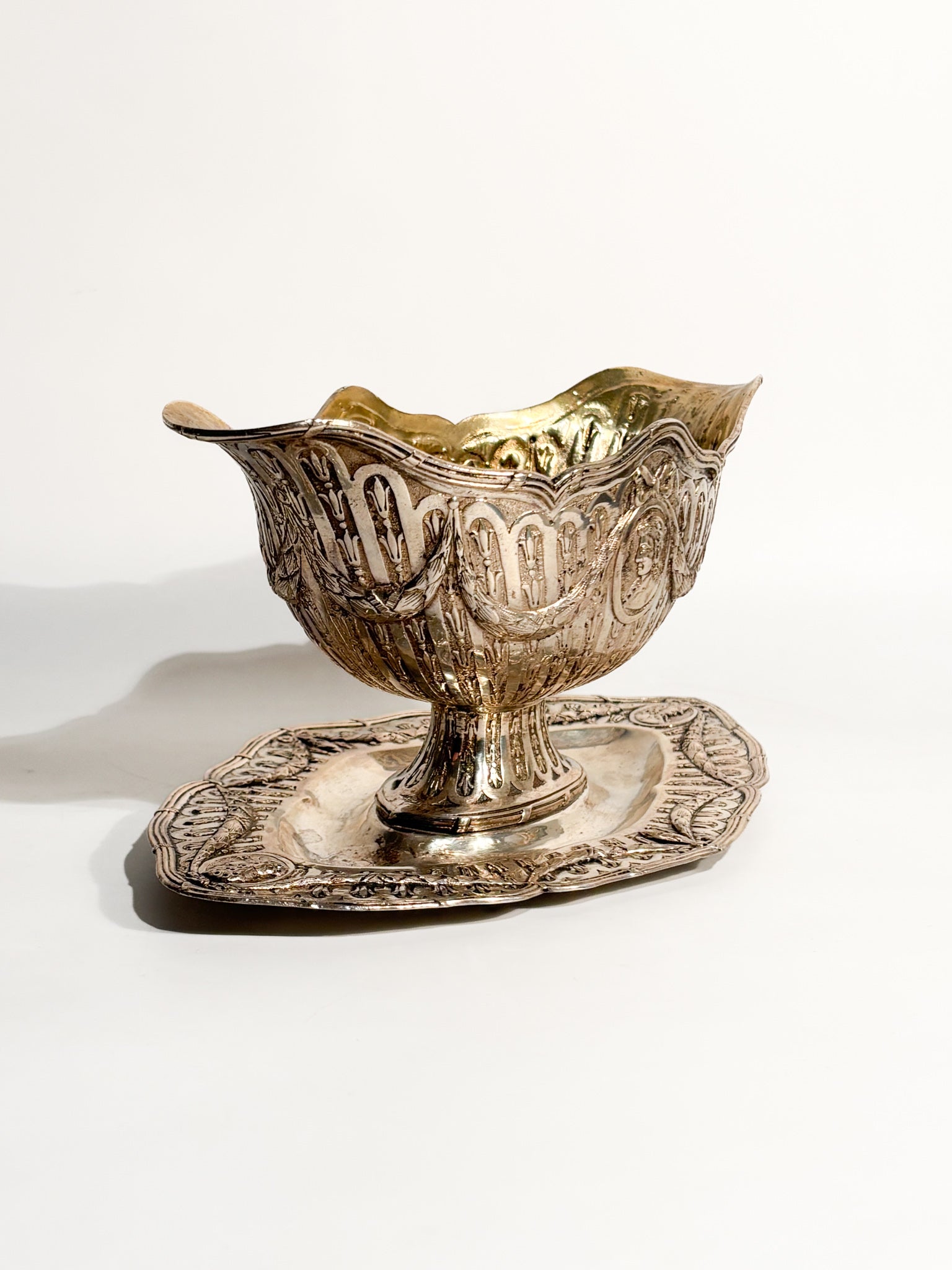 Silver 800 Chiseled Sauceboat XIX - XX Century