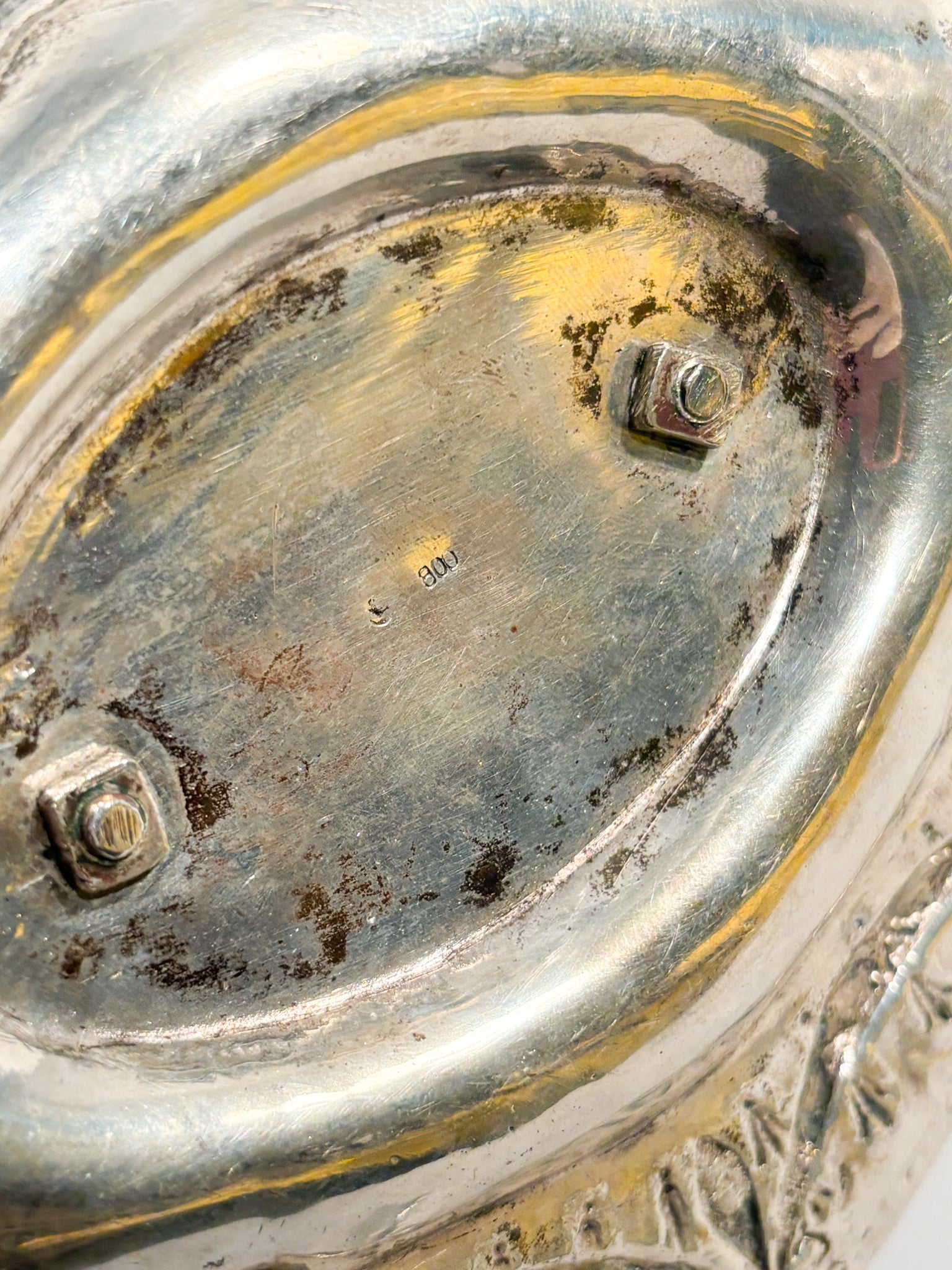 Silver 800 Chiseled Sauceboat XIX - XX Century