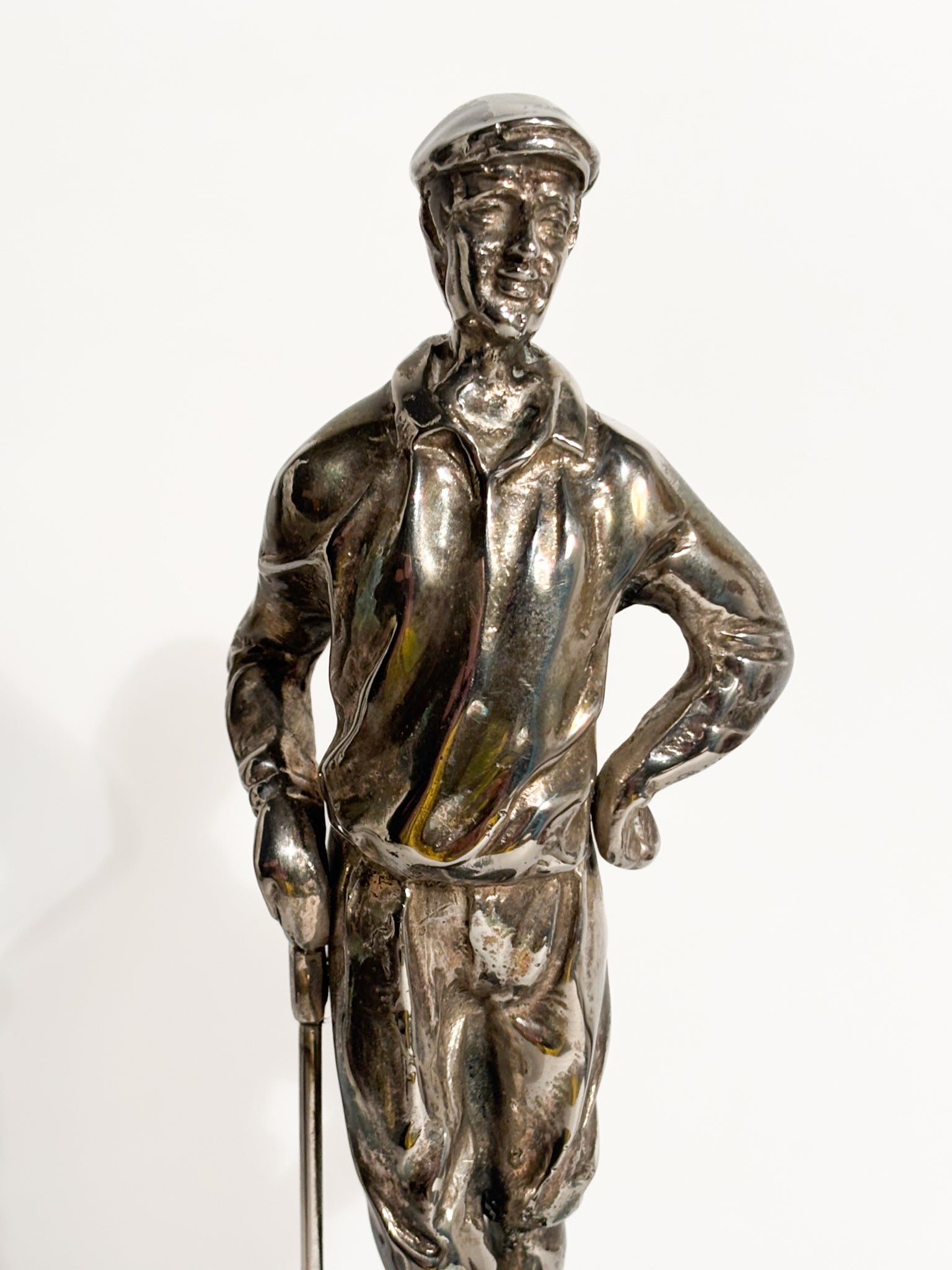 Silver-Plated Golfer Sculpture 1970s