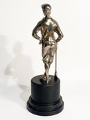 Scultura di Golfista in Metallo Argentato Anni 70