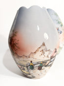 Coppia di Vasi in Ceramiche di Castelli Dipinta Mano Anni 50