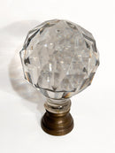 Sfera da Scalinata in Cristallo di Boemia e Base in Ottone XIX Secolo