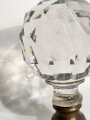 Sfera da Scalinata in Cristallo di Boemia e Base in Ottone XIX Secolo