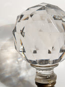 Sfera da Scalinata in Cristallo di Boemia e Base in Ottone XIX Secolo