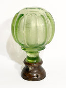 Sfera da Scalinata in Cristallo di Boemia e Base in Ottone XIX Secolo