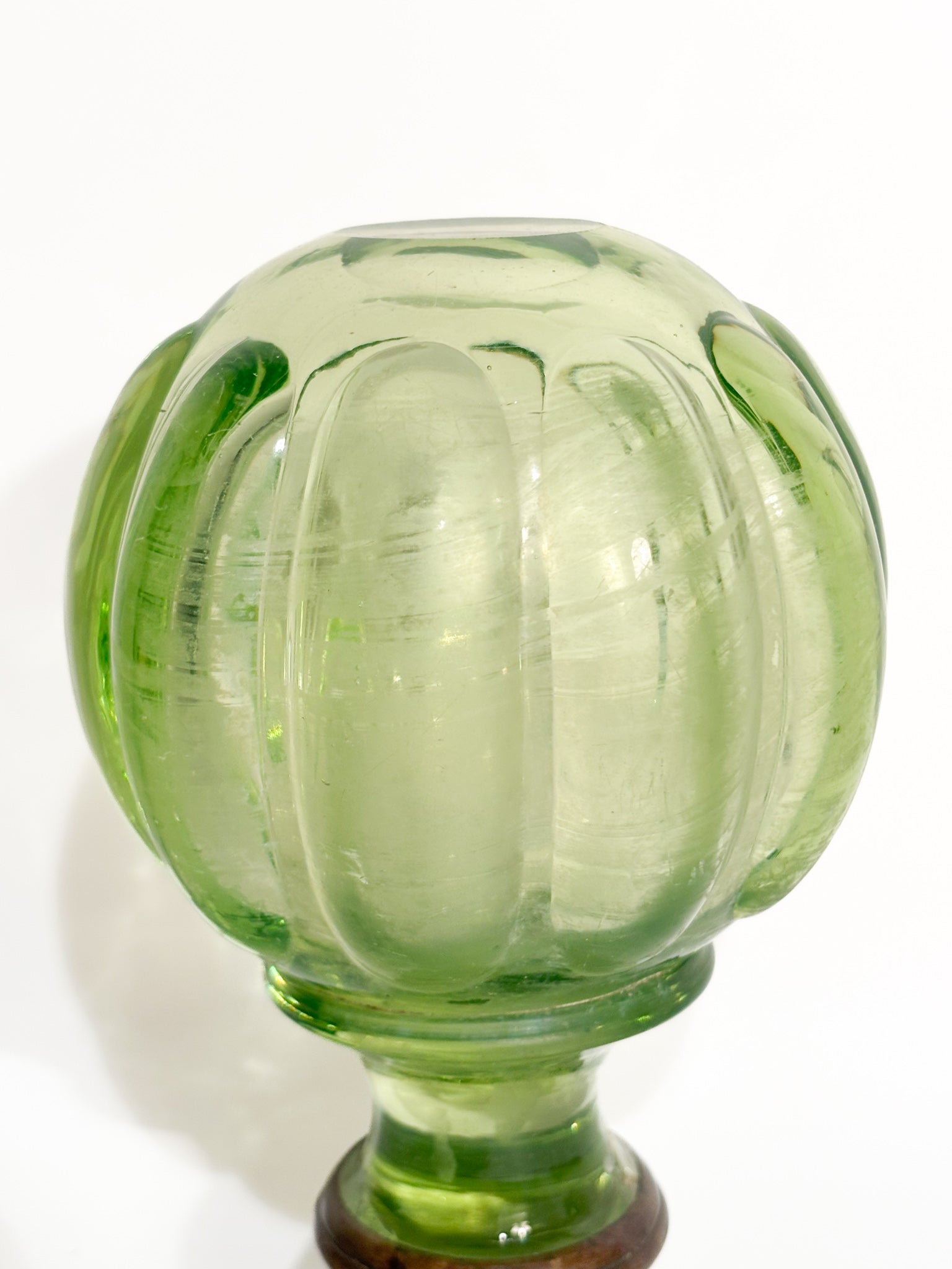 Bohemian Crystal Staircase Sphere with Brass Base 19th Century