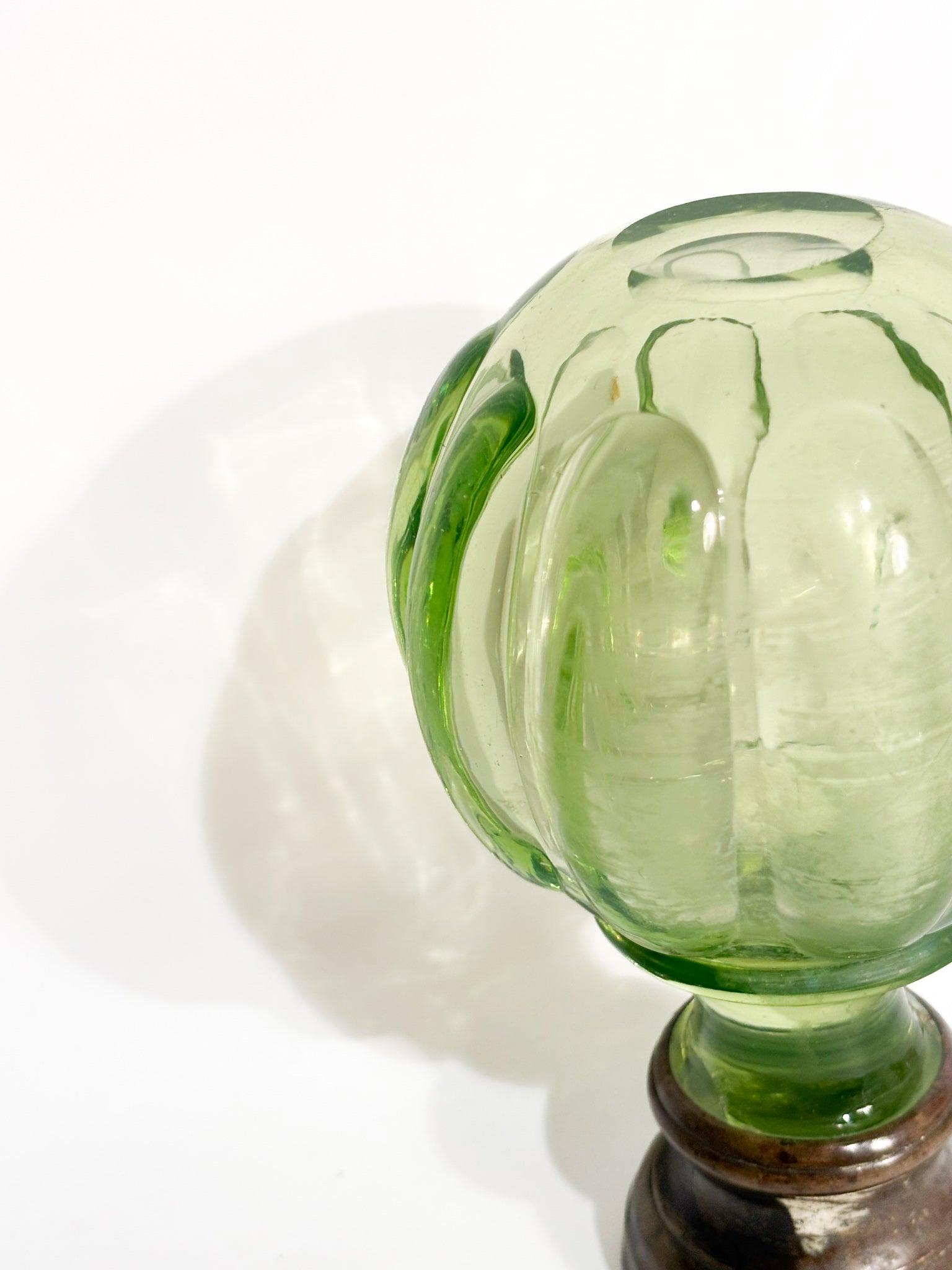 Bohemian Crystal Staircase Sphere with Brass Base 19th Century