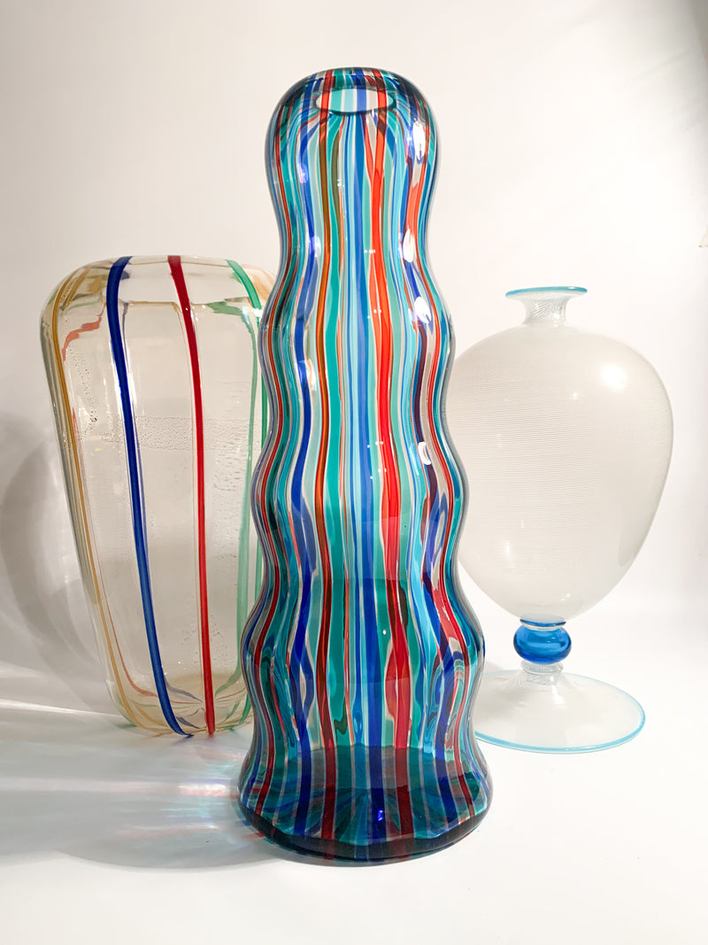 Veronese Model Filigree Vase in Murano Glass by Barovier & Toso, 1950s