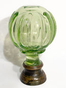 Sfera da Scalinata in Cristallo di Boemia e Base in Ottone XIX Secolo